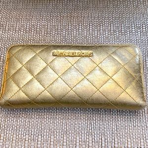 Michael Kors Gold Quilted Wallet